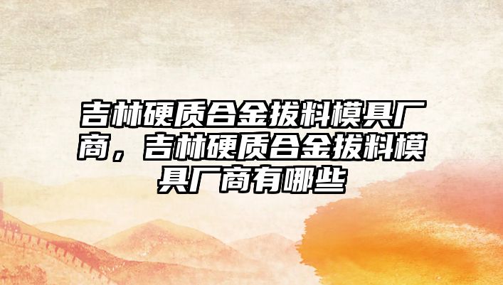 吉林硬質(zhì)合金拔料模具廠商，吉林硬質(zhì)合金拔料模具廠商有哪些