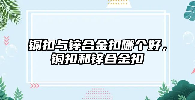 銅扣與鋅合金扣哪個好，銅扣和鋅合金扣