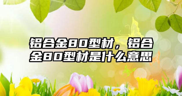 鋁合金80型材，鋁合金80型材是什么意思