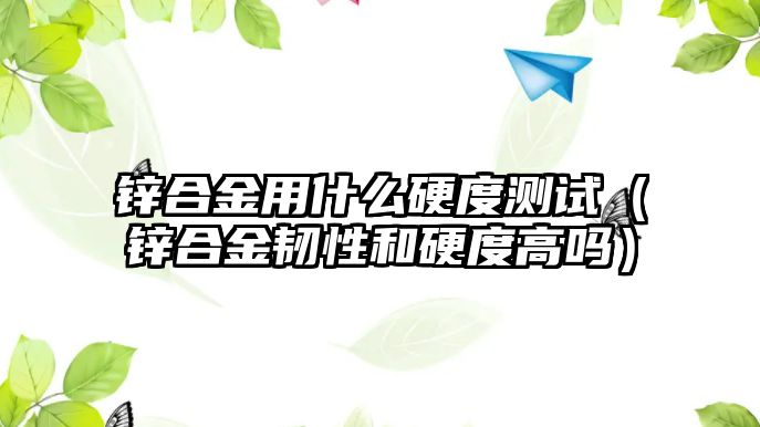 鋅合金用什么硬度測試（鋅合金韌性和硬度高嗎）