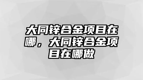 大同鋅合金項目在哪，大同鋅合金項目在哪做