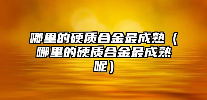 哪里的硬質(zhì)合金最成熟（哪里的硬質(zhì)合金最成熟呢）