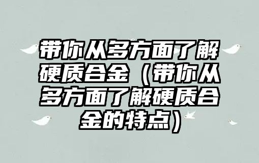 帶你從多方面了解硬質(zhì)合金（帶你從多方面了解硬質(zhì)合金的特點(diǎn)）