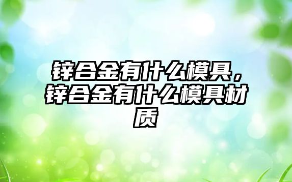 鋅合金有什么模具，鋅合金有什么模具材質(zhì)