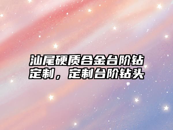 汕尾硬質(zhì)合金臺階鉆定制，定制臺階鉆頭