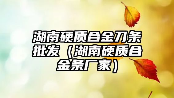 湖南硬質合金刀條批發(fā)（湖南硬質合金條廠家）