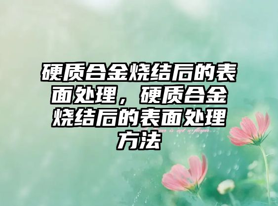 硬質(zhì)合金燒結(jié)后的表面處理，硬質(zhì)合金燒結(jié)后的表面處理方法