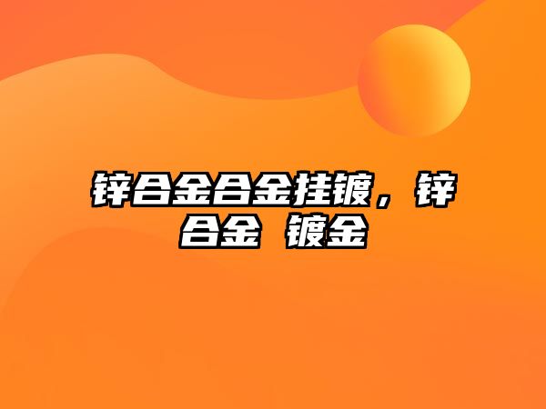 鋅合金合金掛鍍，鋅合金 鍍金