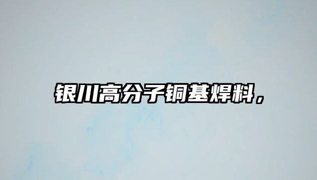 銀川高分子銅基焊料，