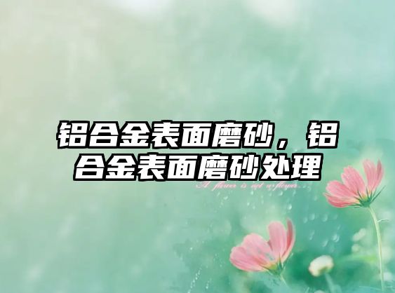 鋁合金表面磨砂，鋁合金表面磨砂處理