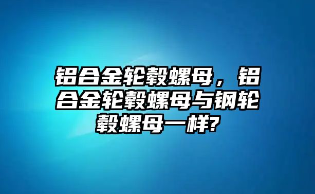 鋁合金輪轂螺母，鋁合金輪轂螺母與鋼輪轂螺母一樣?