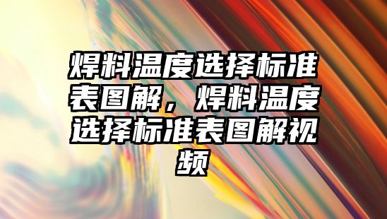 焊料溫度選擇標準表圖解，焊料溫度選擇標準表圖解視頻