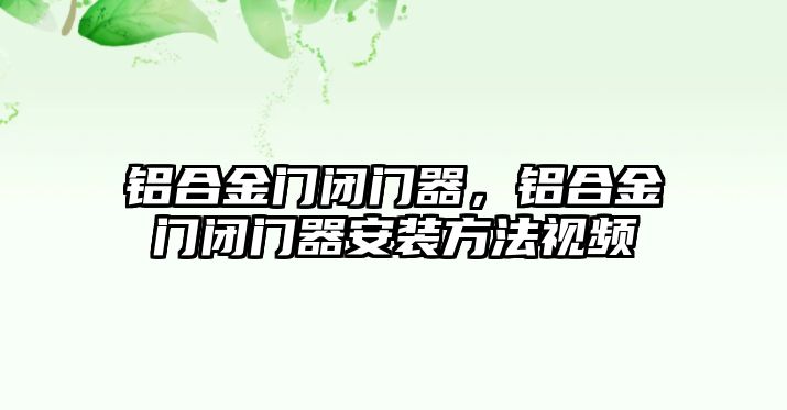 鋁合金門閉門器，鋁合金門閉門器安裝方法視頻