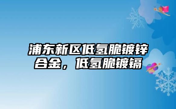 浦東新區(qū)低氫脆鍍鋅合金，低氫脆鍍鎘