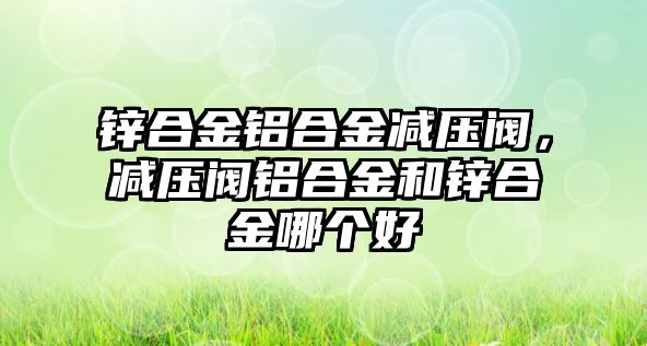 鋅合金鋁合金減壓閥，減壓閥鋁合金和鋅合金哪個(gè)好