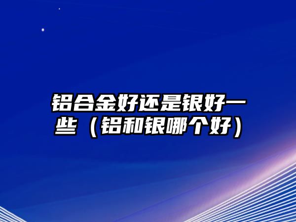 鋁合金好還是銀好一些（鋁和銀哪個好）