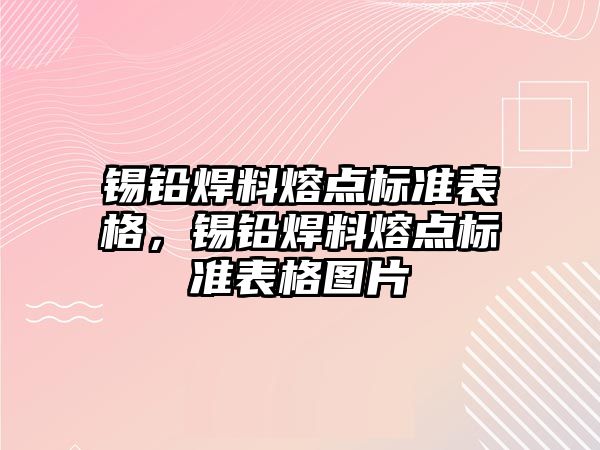 錫鉛焊料熔點標準表格，錫鉛焊料熔點標準表格圖片