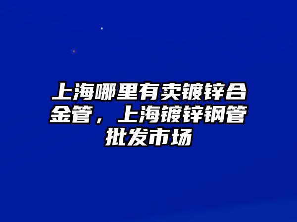 上海哪里有賣鍍鋅合金管，上海鍍鋅鋼管批發(fā)市場