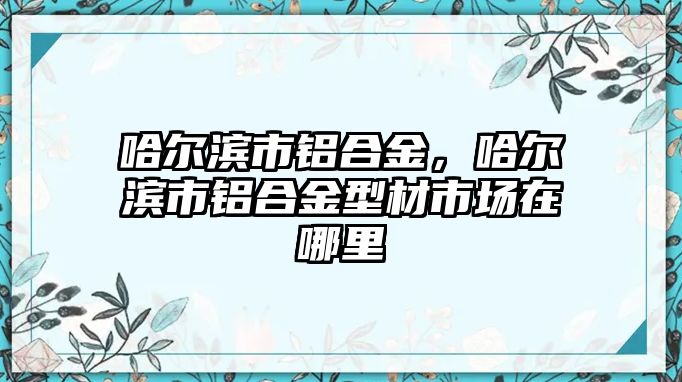 哈爾濱市鋁合金，哈爾濱市鋁合金型材市場在哪里