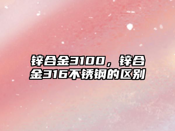 鋅合金3100，鋅合金316不銹鋼的區(qū)別