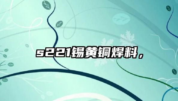 s221錫黃銅焊料，