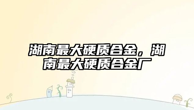 湖南最大硬質(zhì)合金，湖南最大硬質(zhì)合金廠