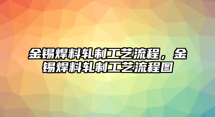 金錫焊料軋制工藝流程，金錫焊料軋制工藝流程圖