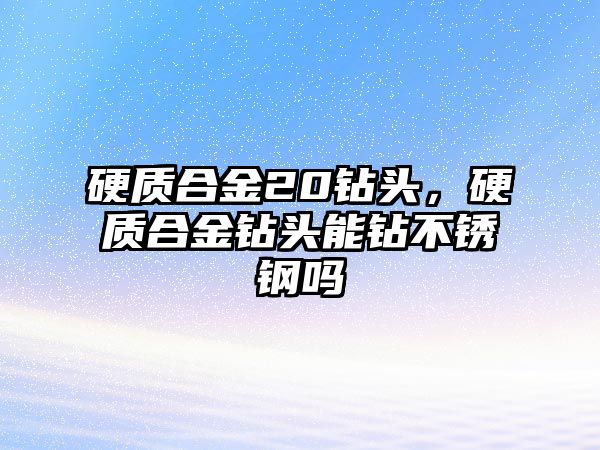 硬質(zhì)合金20鉆頭，硬質(zhì)合金鉆頭能鉆不銹鋼嗎