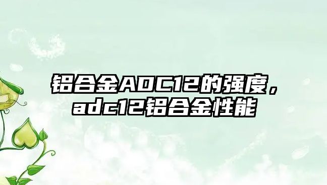 鋁合金ADC12的強(qiáng)度，adc12鋁合金性能