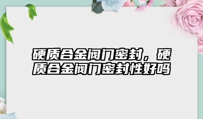 硬質合金閥門密封，硬質合金閥門密封性好嗎