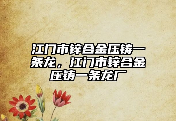 江門市鋅合金壓鑄一條龍，江門市鋅合金壓鑄一條龍廠