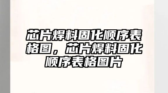 芯片焊料固化順序表格圖，芯片焊料固化順序表格圖片