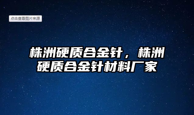 株洲硬質(zhì)合金針，株洲硬質(zhì)合金針材料廠家