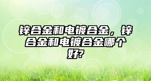 鋅合金和電鍍合金，鋅合金和電鍍合金哪個好?