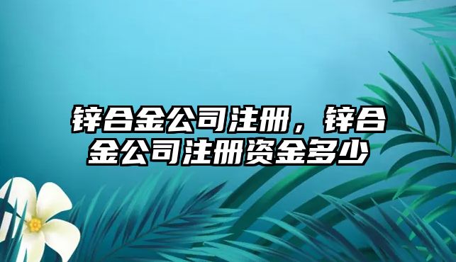 鋅合金公司注冊，鋅合金公司注冊資金多少