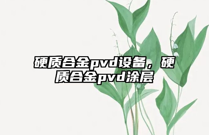 硬質(zhì)合金pvd設(shè)備，硬質(zhì)合金pvd涂層