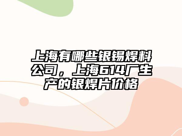 上海有哪些銀錫焊料公司，上海614廠生產(chǎn)的銀焊片價格