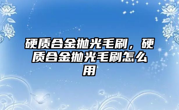 硬質(zhì)合金拋光毛刷，硬質(zhì)合金拋光毛刷怎么用