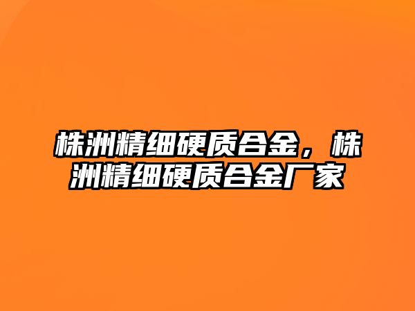 株洲精細硬質(zhì)合金，株洲精細硬質(zhì)合金廠家