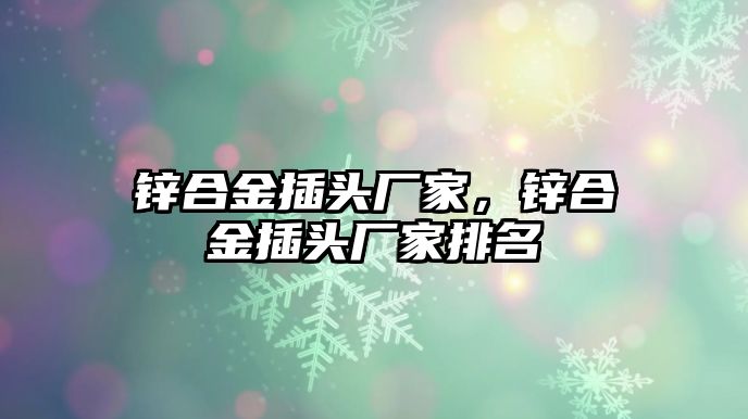 鋅合金插頭廠家，鋅合金插頭廠家排名