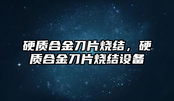 硬質(zhì)合金刀片燒結(jié)，硬質(zhì)合金刀片燒結(jié)設(shè)備