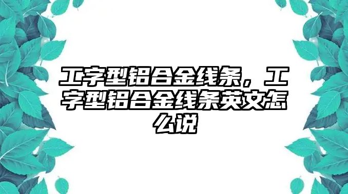 工字型鋁合金線條，工字型鋁合金線條英文怎么說