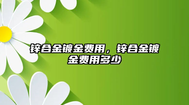 鋅合金鍍金費用，鋅合金鍍金費用多少