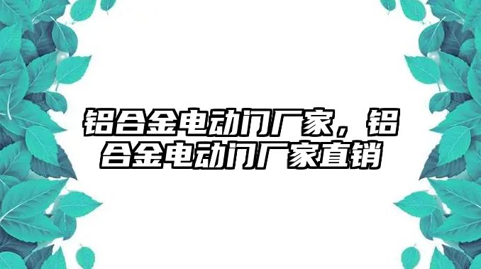 鋁合金電動(dòng)門廠家，鋁合金電動(dòng)門廠家直銷