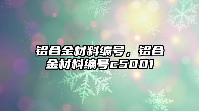 鋁合金材料編號，鋁合金材料編號c5001