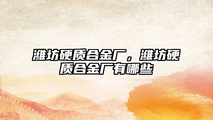 濰坊硬質(zhì)合金廠，濰坊硬質(zhì)合金廠有哪些