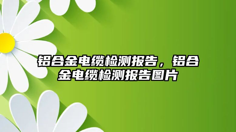 鋁合金電纜檢測報告，鋁合金電纜檢測報告圖片