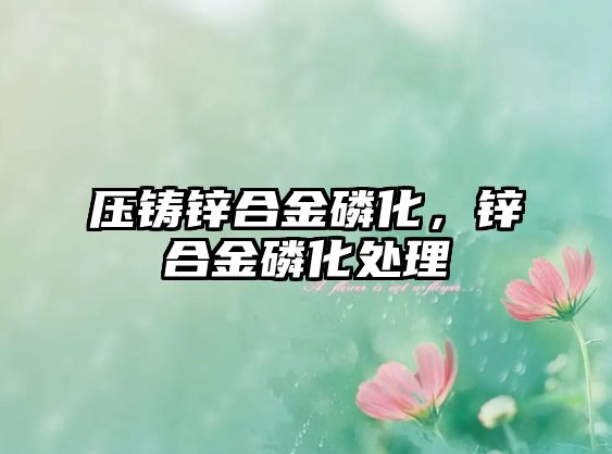 壓鑄鋅合金磷化，鋅合金磷化處理