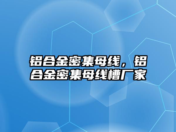 鋁合金密集母線，鋁合金密集母線槽廠家