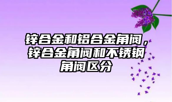 鋅合金和鋁合金角閥，鋅合金角閥和不銹鋼角閥區(qū)分